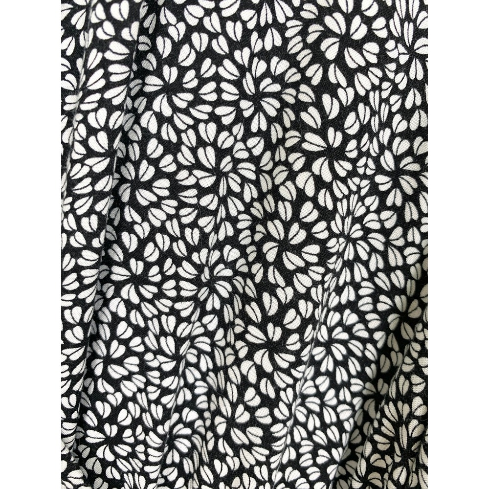 Petal & Pup Black White Balloon Sleeve Drop Waist Tie Midi Dress Size M Floral - Picture 7 of 14